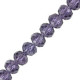 Faceted glass rondelle beads 4x3mm Light amethyst purple pearl shine coating